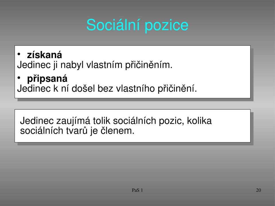 připsaná Jedinec k ní došel bez vlastního