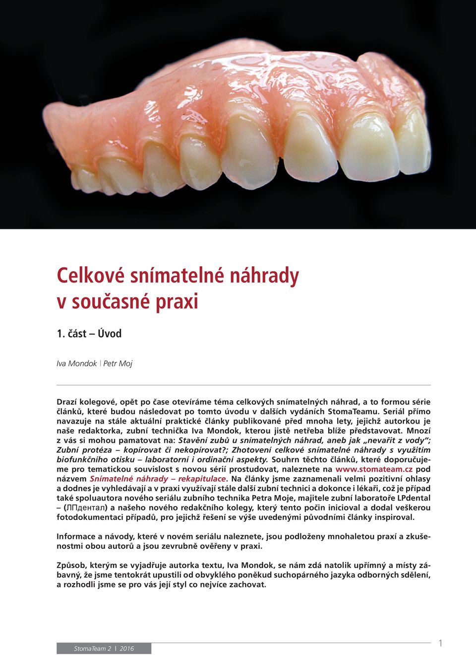 Celkové snímatelné náhrady v současné praxi - PDF Stažení zdarma