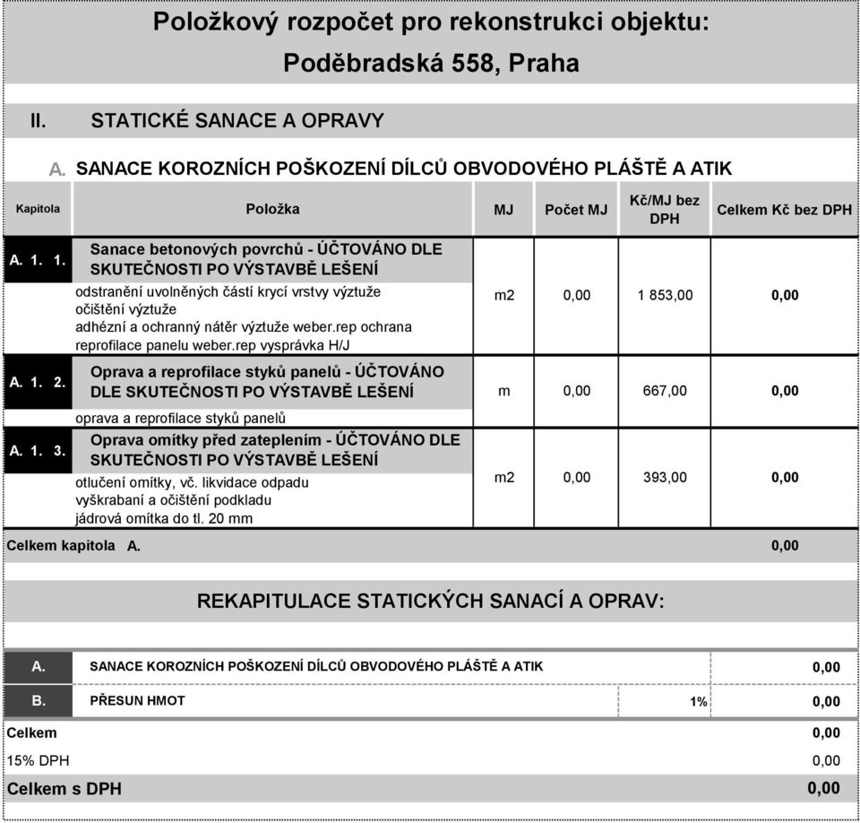 rep ochrana reprofilace panelu weber.