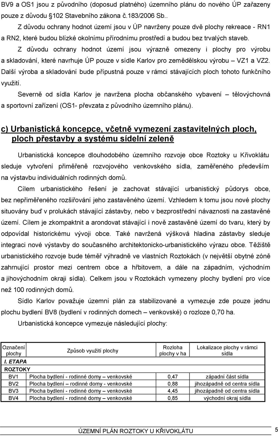 Z důvodu ochrany hodnot území jsou výrazně omezeny i plochy pro výrobu a skladování, které navrhuje ÚP pouze v sídle Karlov pro zemědělskou výrobu VZ1 a VZ2.