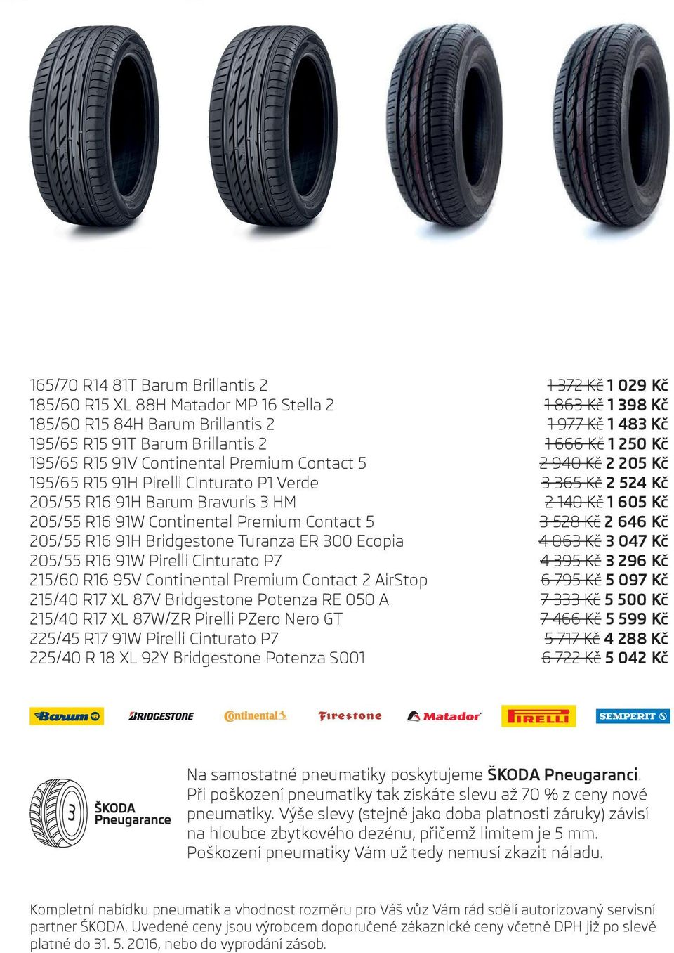 R16 91W Continental Premium Contact 5 3 528 Kč 2 646 Kč 205/55 R16 91H Bridgestone Turanza ER 300 Ecopia 4 063 Kč 3 047 Kč 205/55 R16 91W Pirelli Cinturato P7 4 395 Kč 3 296 Kč 215/60 R16 95V