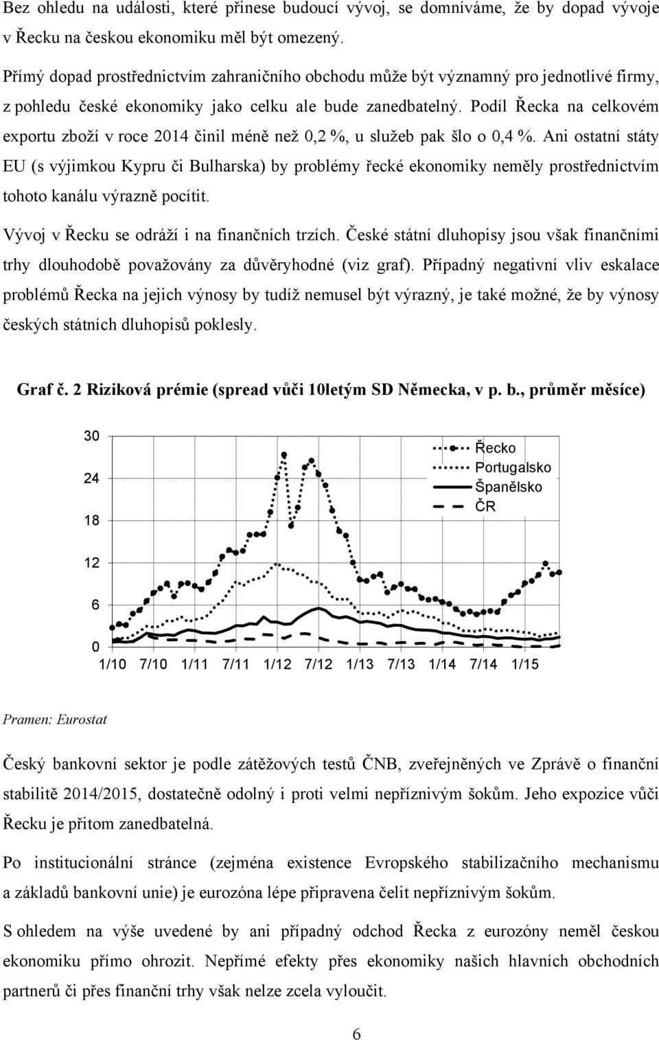 Podíl Řecka na celkovém exportu zboží v roce 2014 činil méně než 0,2 %, u služeb pak šlo o 0,4 %.