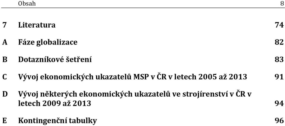 2005 až 2013 91 D Vývoj některých ekonomických ukazatelů ve