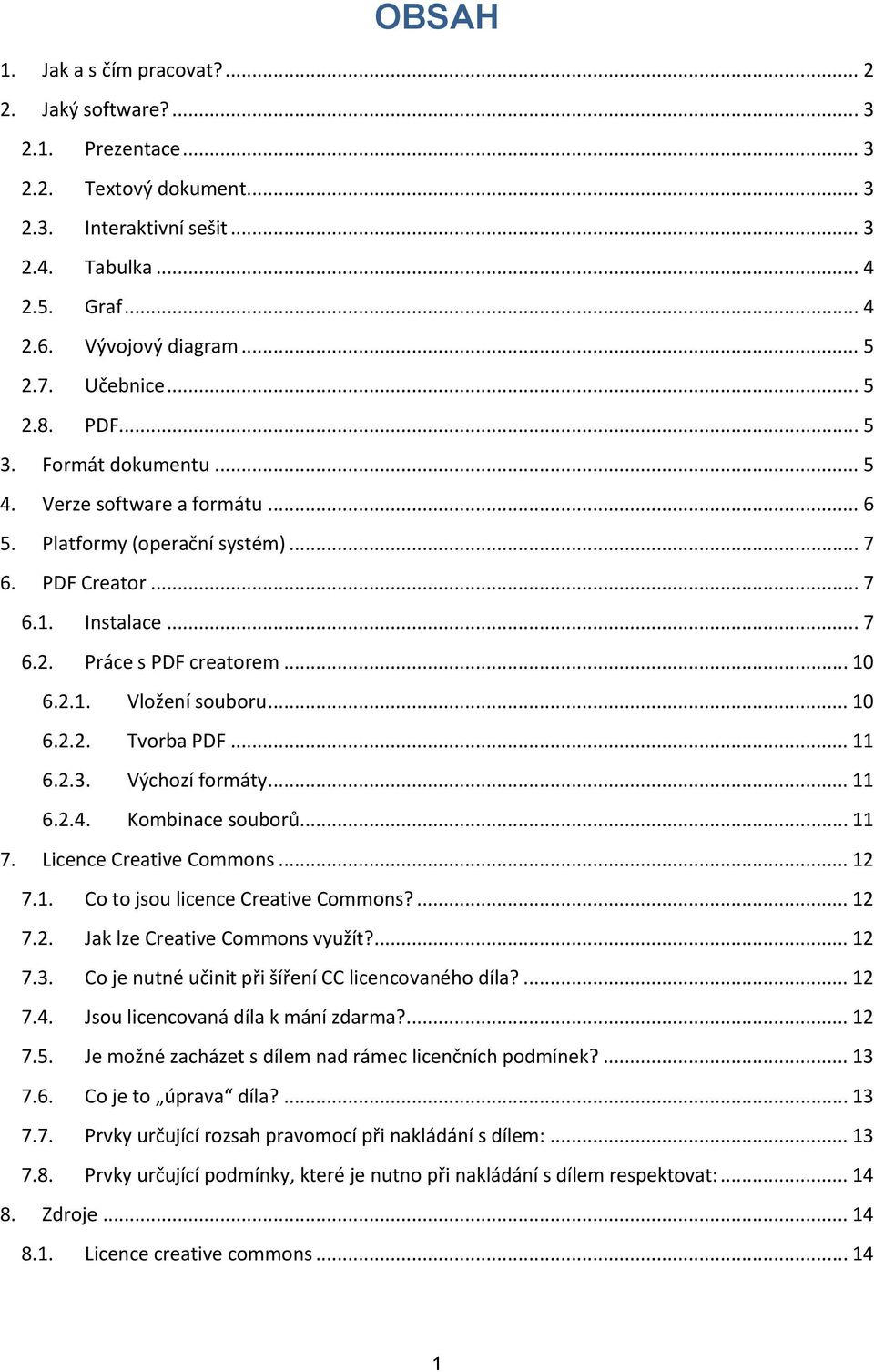 .. 10 6.2.2. Tvorba PDF... 11 6.2.3. Výchozí formáty... 11 6.2.4. Kombinace souborů... 11 7. Licence Creative Commons... 12 7.1. Co to jsou licence Creative Commons?... 12 7.2. Jak lze Creative Commons využít?