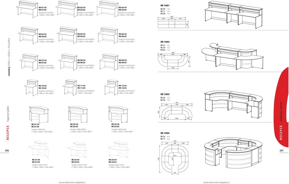 08/18 RE 08/25 / 1200 x 1100 x 880 / RE 11/18 RE 11/25 / 800 x 1100 x 880 / RE 22/18 RE 22/25 recepce oblá střední RE 06/18 RE 06/25 / 1400 x 1100 x 880 / RE 09/18 RE 09/25 / 1200 x 1100 x 880 / RE