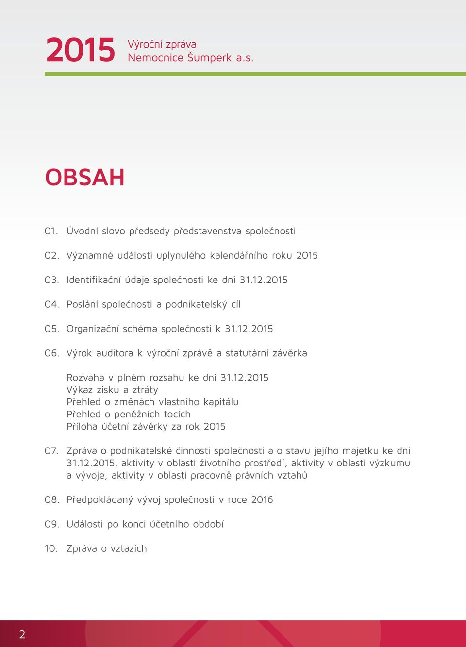 Výrok auditora k výroční zprávě a statutární závěrka Rozvaha v plném rozsahu ke dni 31.12.