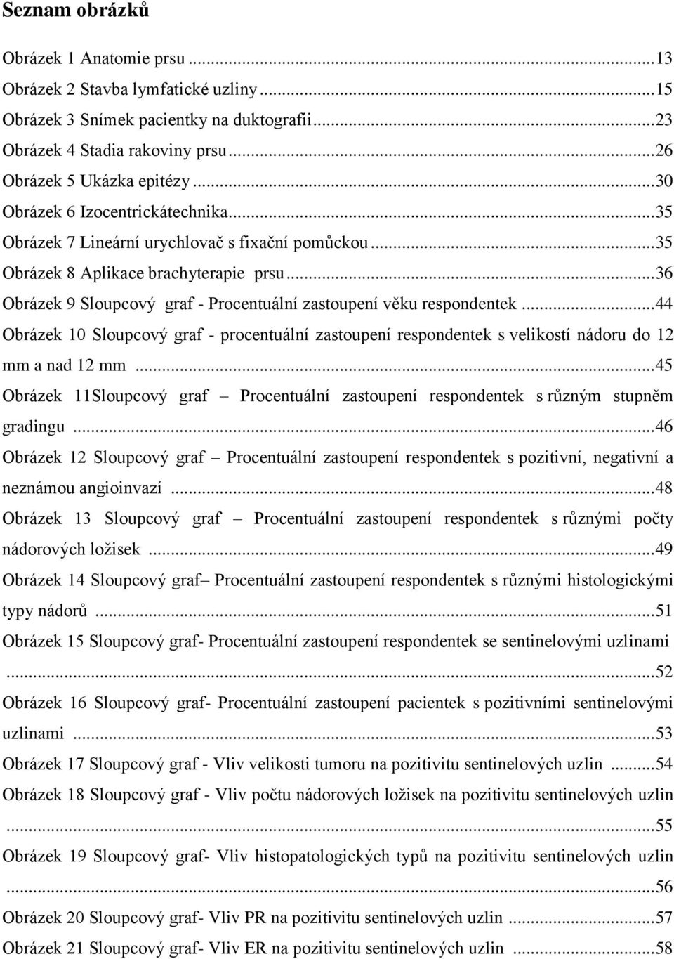 .. 36 Obrázek 9 Sloupcový graf - Procentuální zastoupení věku respondentek... 44 Obrázek 10 Sloupcový graf - procentuální zastoupení respondentek s velikostí nádoru do 12 mm a nad 12 mm.