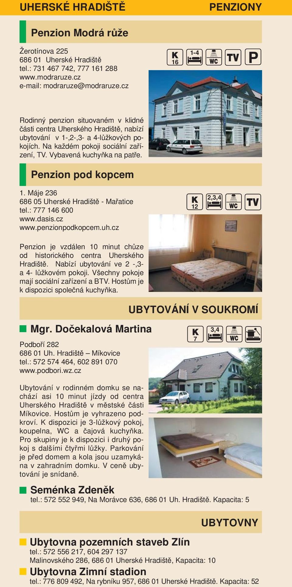 Penzion pod kopcem 1. Máje 236 686 05 Uherské Hradiště - Mařatice tel.: 777 146 600 www.dasis.cz www.penzionpodkopcem.uh.