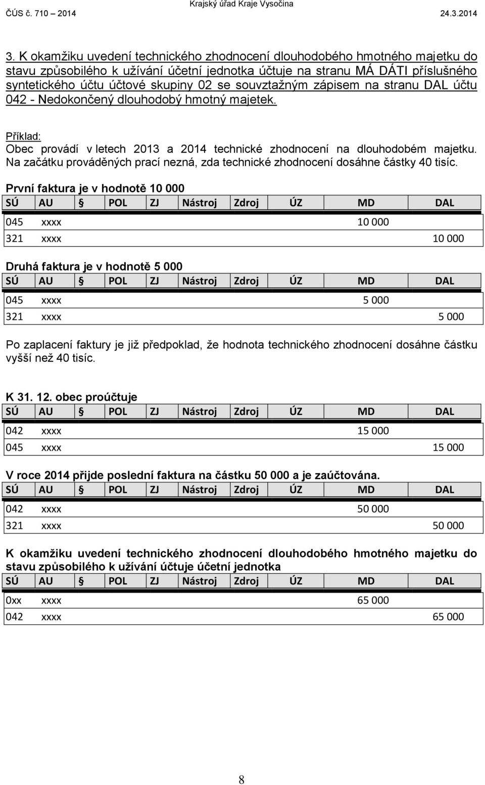 Na začátku prováděných prací nezná, zda technické zhodnocení dosáhne částky 40 tisíc.