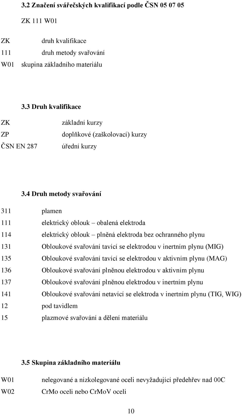 4 Druh metody svařování 311 plamen 111 elektrický oblouk obalená elektroda 114 elektrický oblouk plněná elektroda bez ochranného plynu 131 Obloukové svařování tavící se elektrodou v inertním plynu