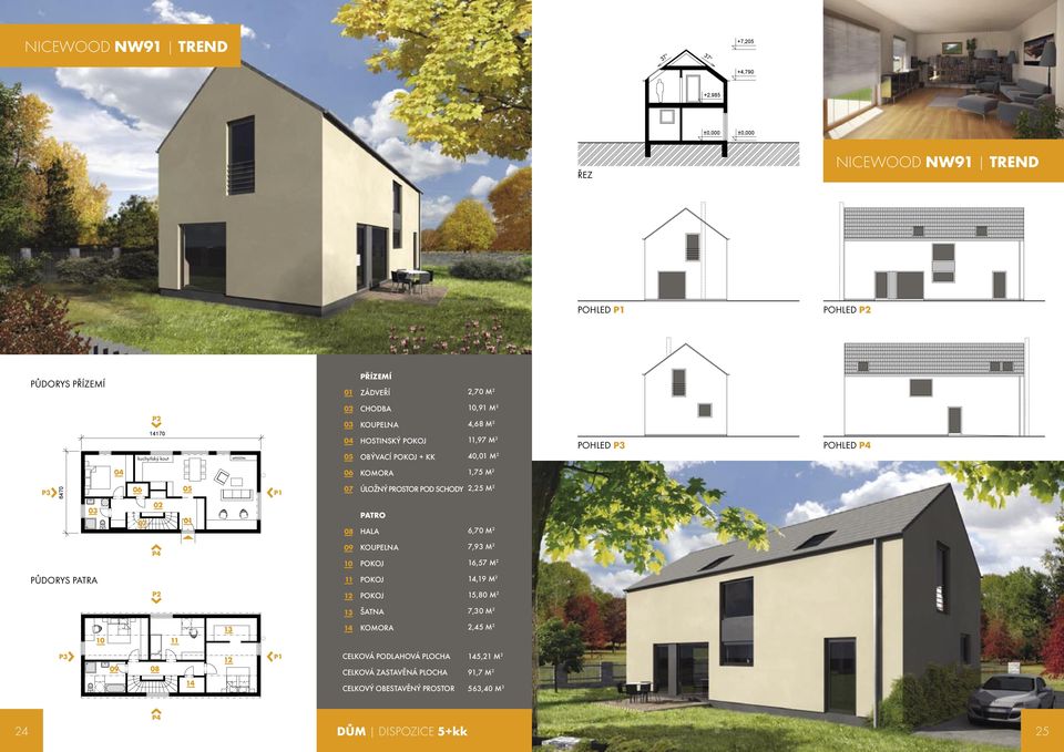 POHLED KOMORA 1,75 M 2 6470 ÚLOŽNÝ PROSTOR POD SCHODY 2,25 M 2 PATRO HALA 6,70 M 2 7,93 M 2 16,57 M 2