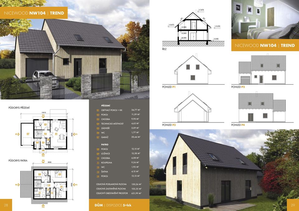 4,63 M 2 5,09 M 2 POHLED POHLED 8500 GARÁŽ 1,77 M 2 20,44 M 2 PATRO 12,15 M 2 PŮDORYS PATRA 9500 15,38 M 2