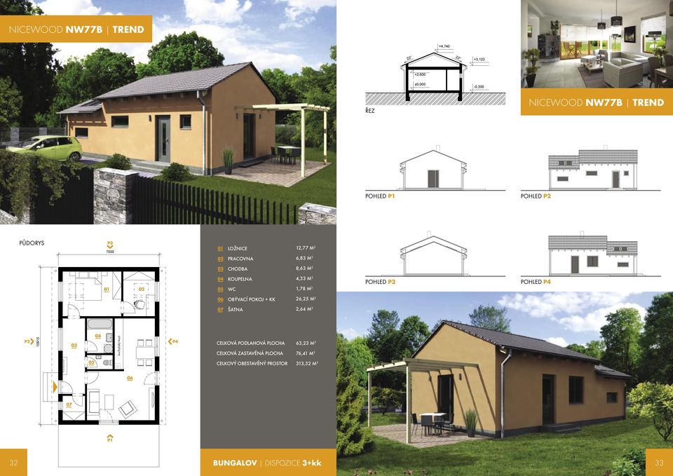8,63 M 2 4,33 M 2 1,78 M 2 POHLED POHLED OBÝVACÍ + KK 26,25 M 2
