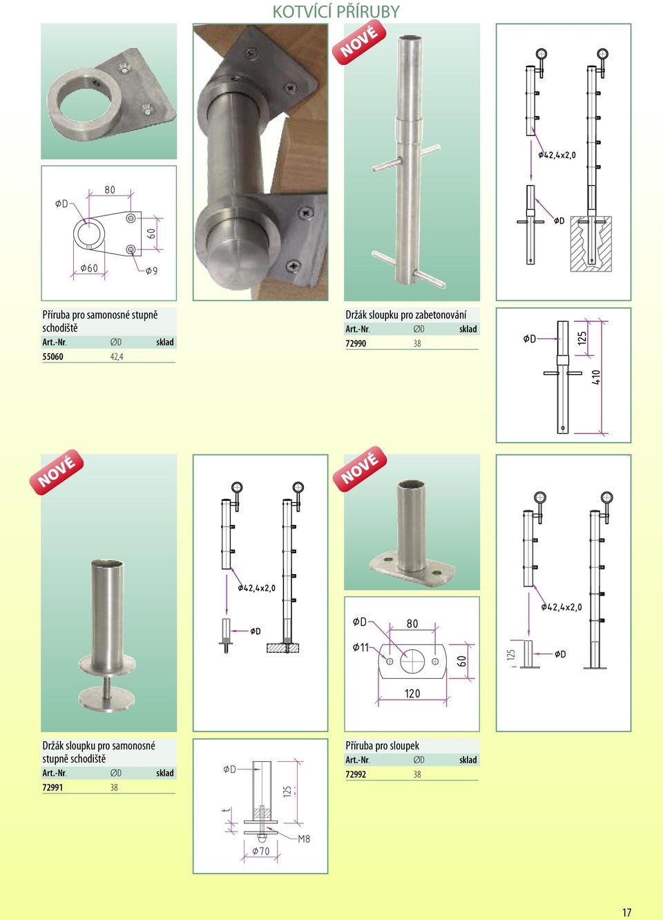 zabetonování 72990 38 125 Držák sloupku pro