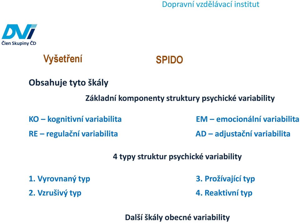 variabilita AD adjustační variabilita 4 typy struktur psychické variability 1.