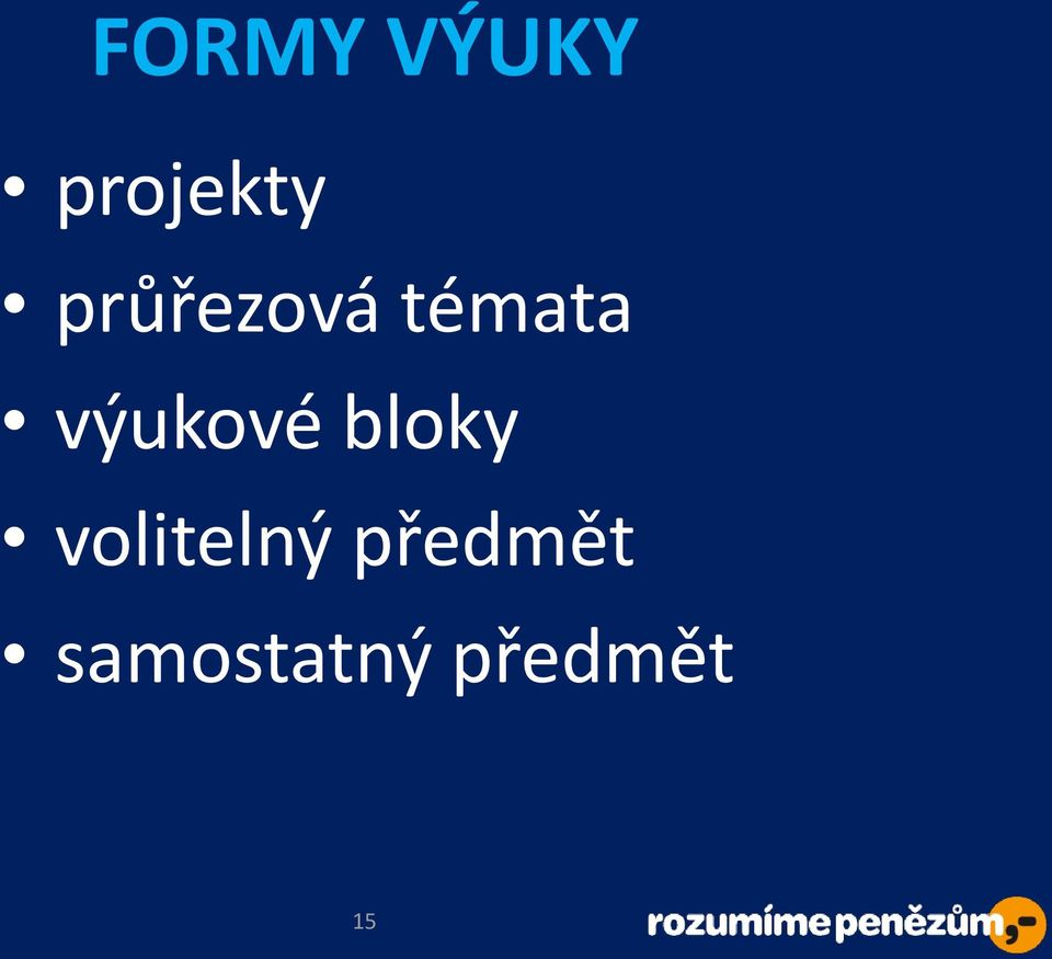 výukové bloky volitelný