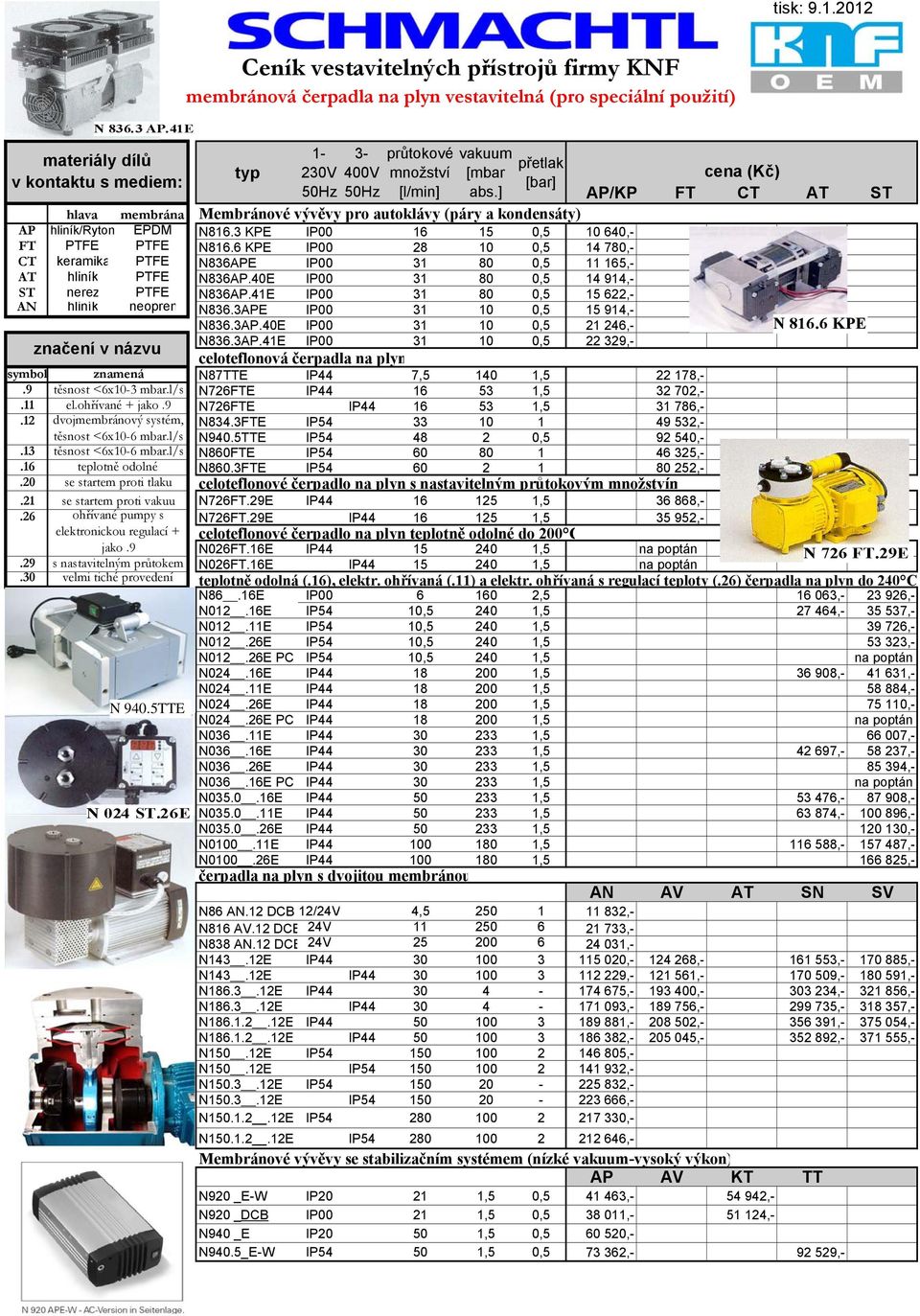 6 KPE IP00 28 10 0,5 14 780,- CT keramika PTFE N836APE IP00 31 80 0,5 11 165,- AT hliník PTFE N836AP.40E IP00 31 80 0,5 14 914,- ST nerez PTFE N836AP.