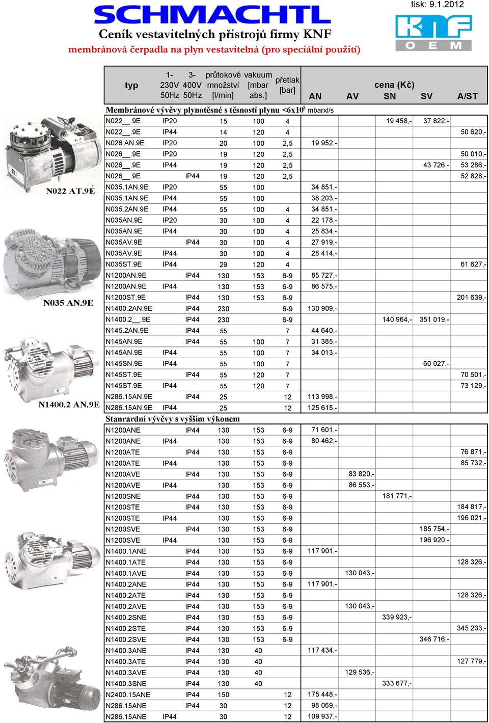 9E IP20 19 120 2,5 50 010,- N026.9E IP44 19 120 2,5 43 726,- 53 286,- N026.9E IP44 19 120 2,5 52 828,- N035.1AN.9E IP20 55 100 34 851,- N035.1AN.9E IP44 55 100 38 203,- N035.2AN.