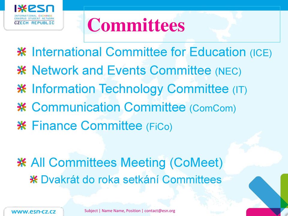 (IT) Communication Committee (ComCom) Finance Committee (FiCo)