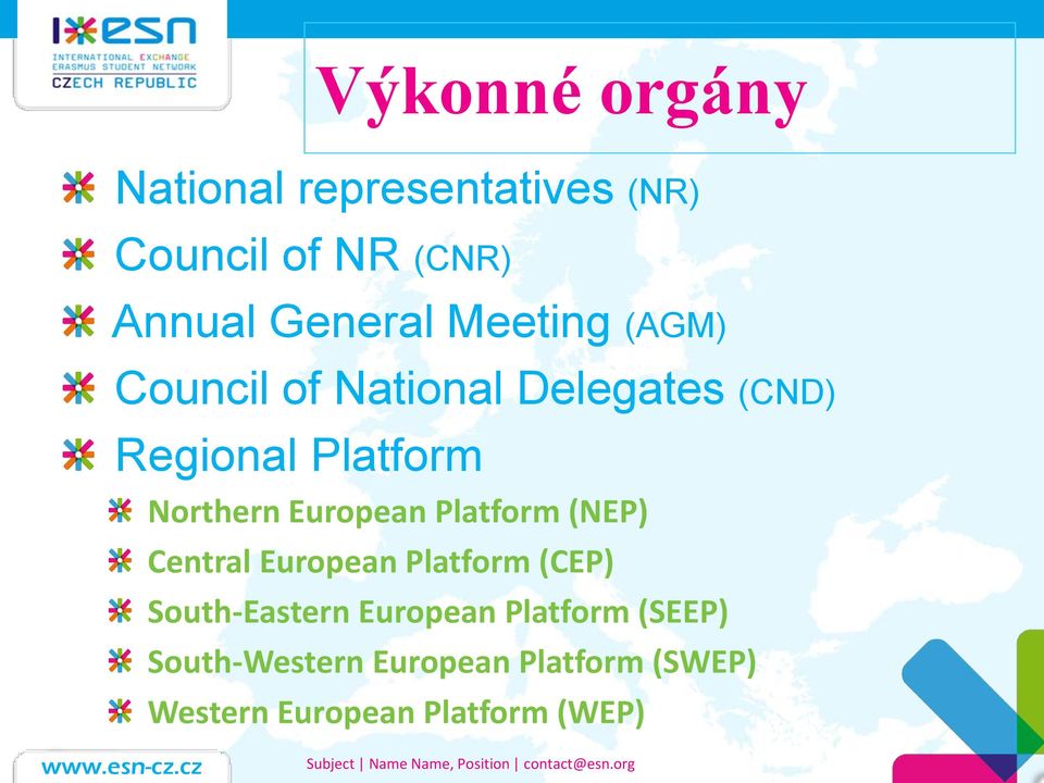 European Platform (NEP) Central European Platform (CEP) South-Eastern European