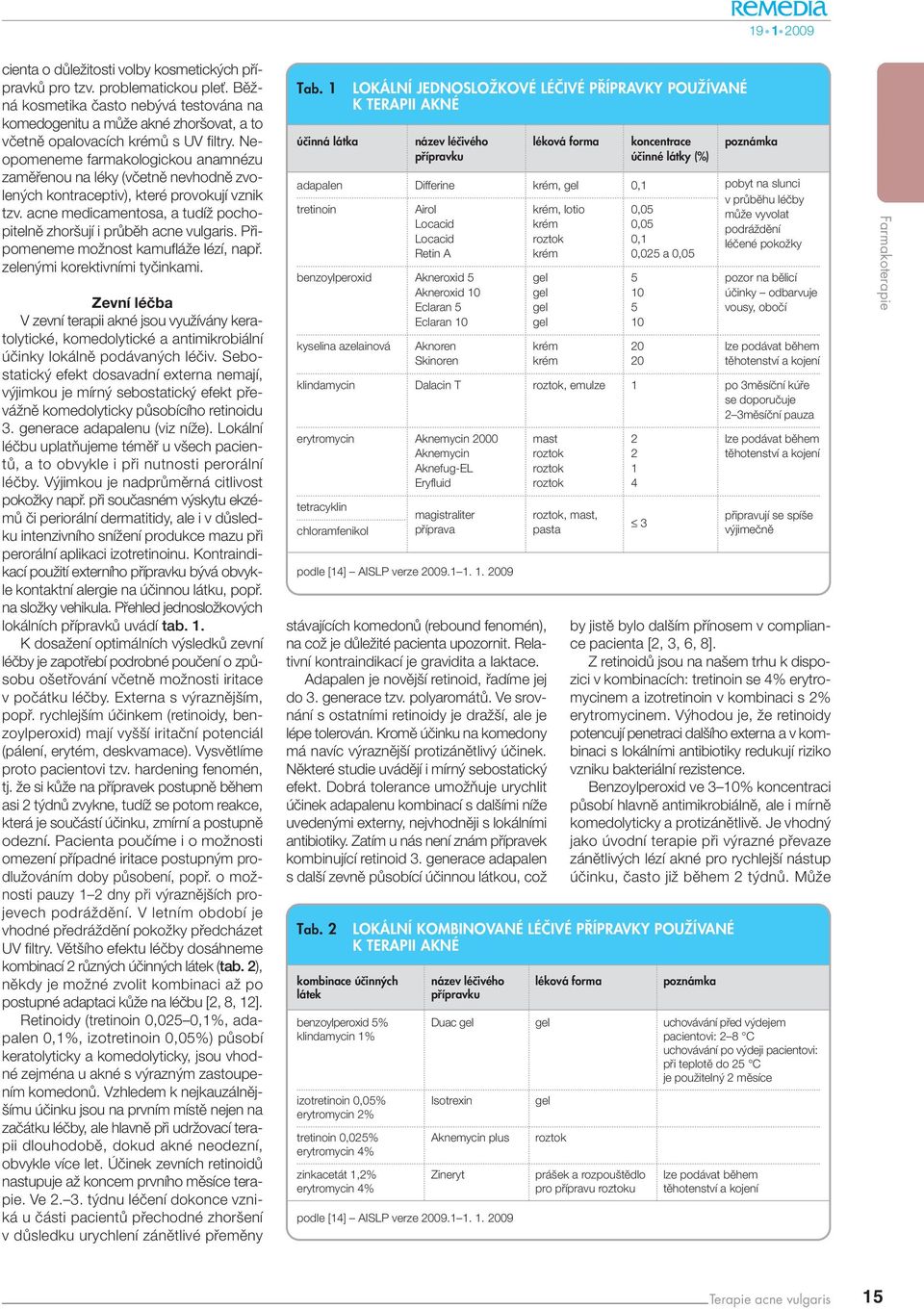 Neopomeneme farmakologickou anamnézu zamûfienou na léky (vãetnû nevhodnû zvolen ch kontraceptiv), které provokují vznik tzv. acne medicamentosa, a tudíï pochopitelnû zhor ují i prûbûh acne vulgaris.