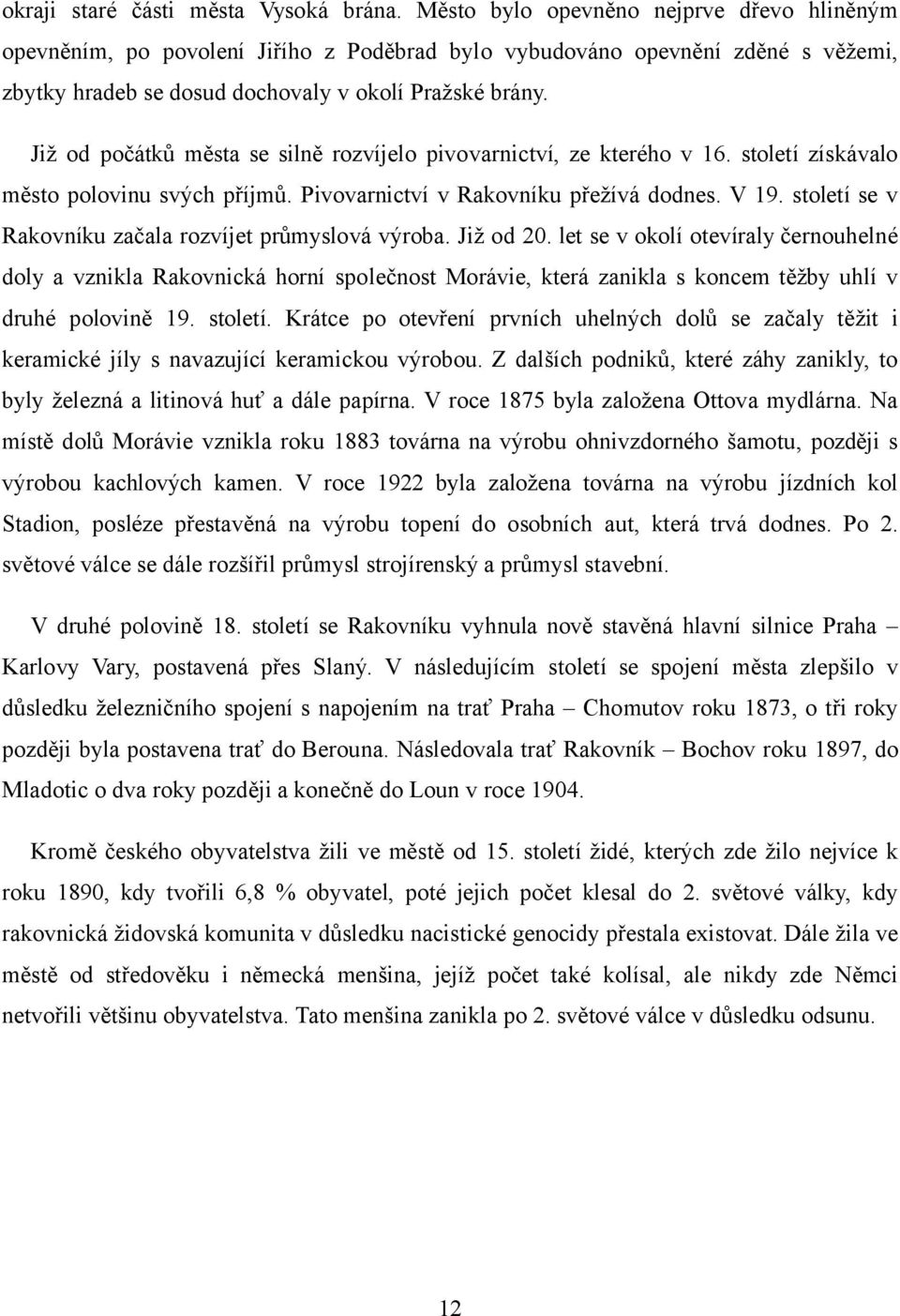 Bakalářská práce Rakovník ve třicátých letech 20. století - PDF Free  Download
