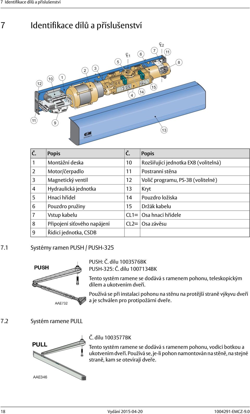 2 V Motor control "Slave" 2 V DC Opening Delay MVI H.O.T H.O.T TM 7 Identifikace dílů a příslušenství C L 7 C L2 2 3 5 8 2 0 5 5 7 8 9 023 2 3 SW 9 3 Č. Popis Č.