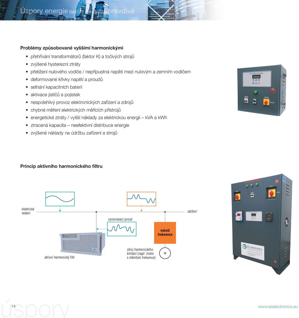 měření elektrických měřících přístrojů energetické ztráty / vyšší náklady za elektrickou energii kva a kwh ztracená kapacita neefektivní distribuce energie zvýšené náklady na údržbu zařízení a strojů