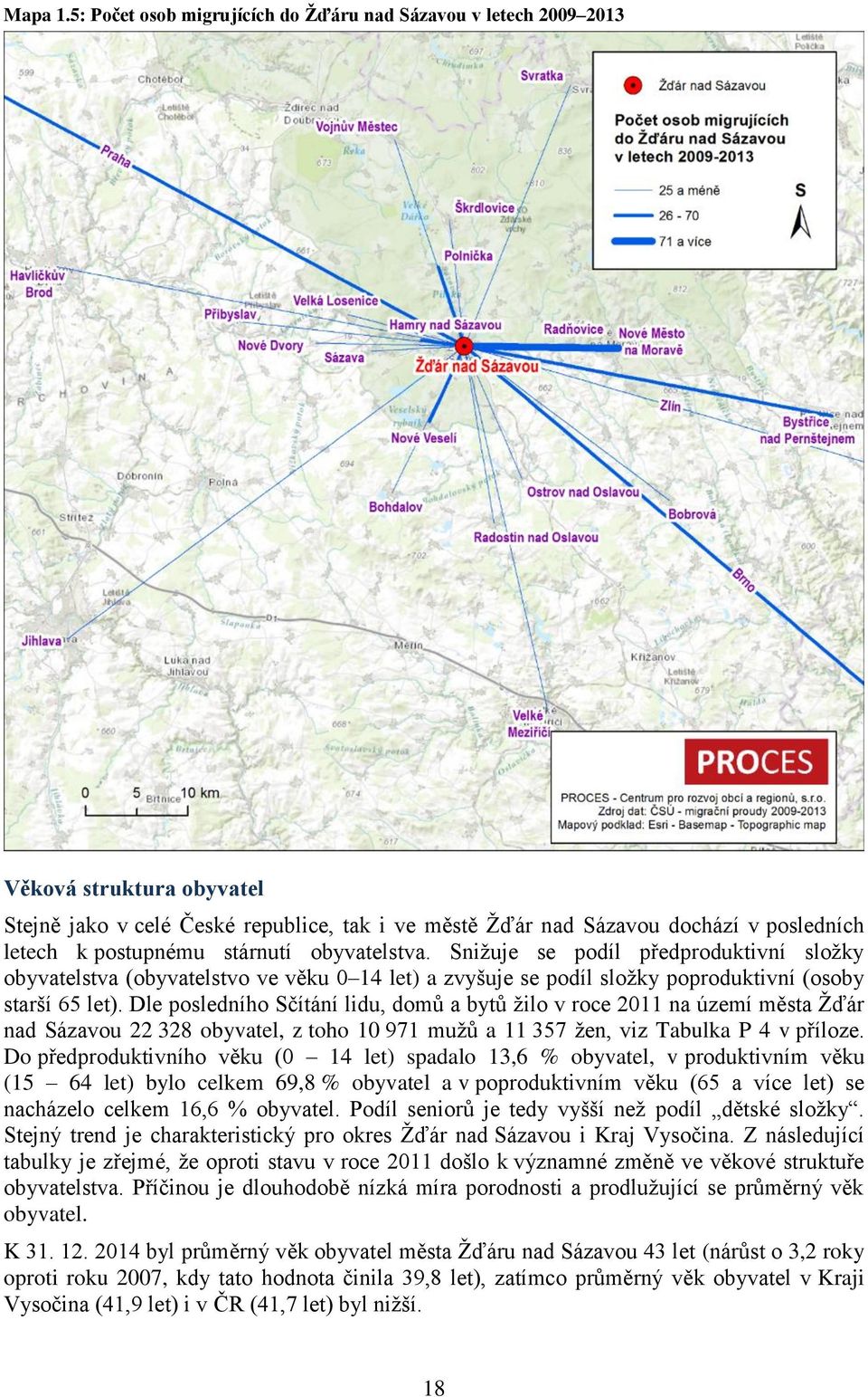 postupnému stárnutí obyvatelstva. Snižuje se podíl předproduktivní složky obyvatelstva (obyvatelstvo ve věku 0 14 let) a zvyšuje se podíl složky poproduktivní (osoby starší 65 let).