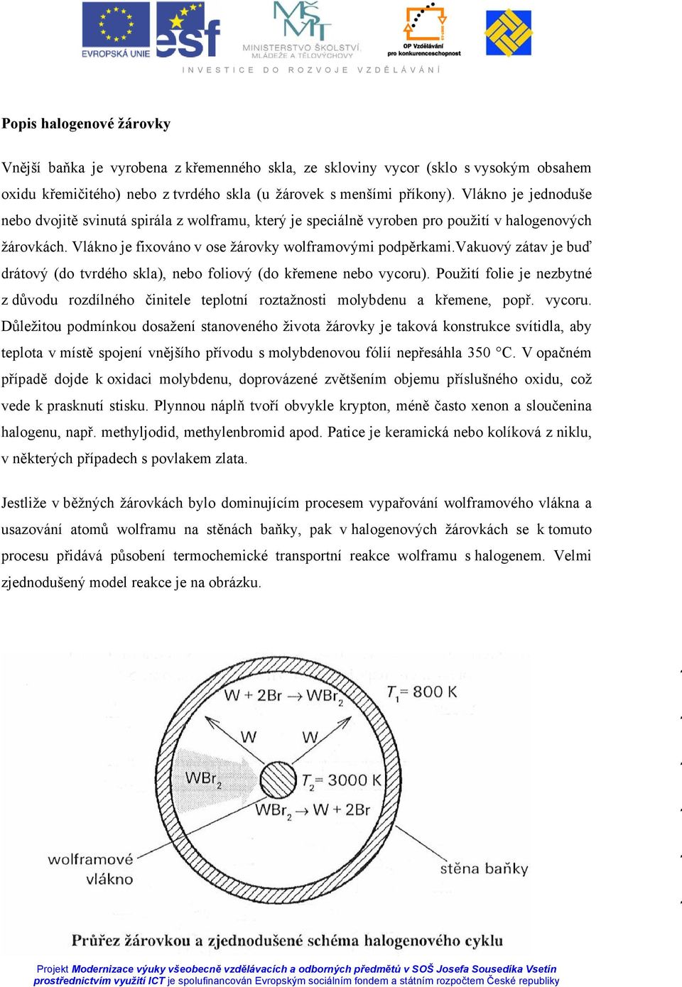 Vlákno je fixováno v ose žárovky wolframovými podpěrkami.vakuový zátav je buď drátový (do tvrdého skla), nebo foliový (do křemene nebo vycoru).