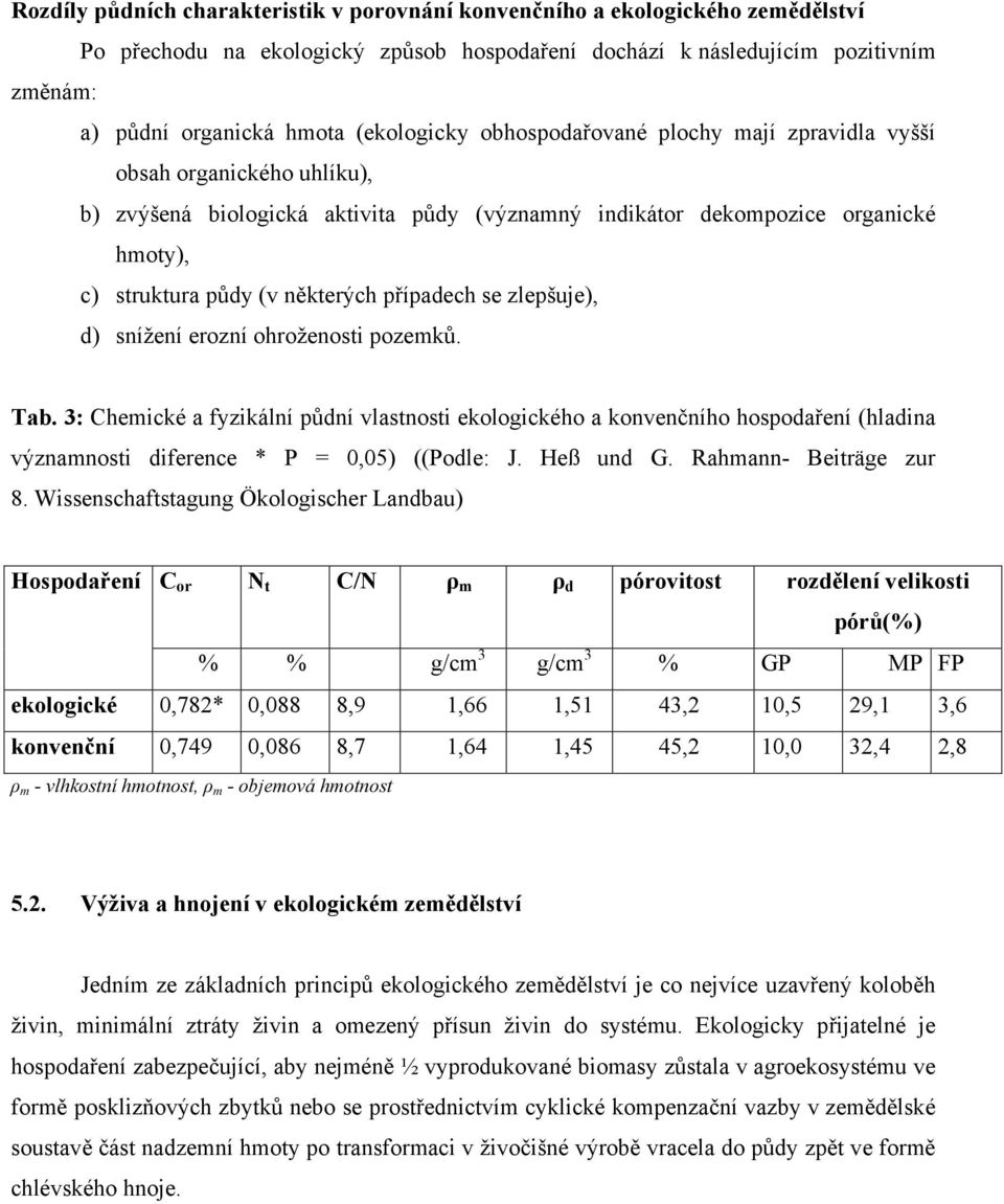 případech se zlepšuje), d) snížení erozní ohroženosti pozemků. Tab.