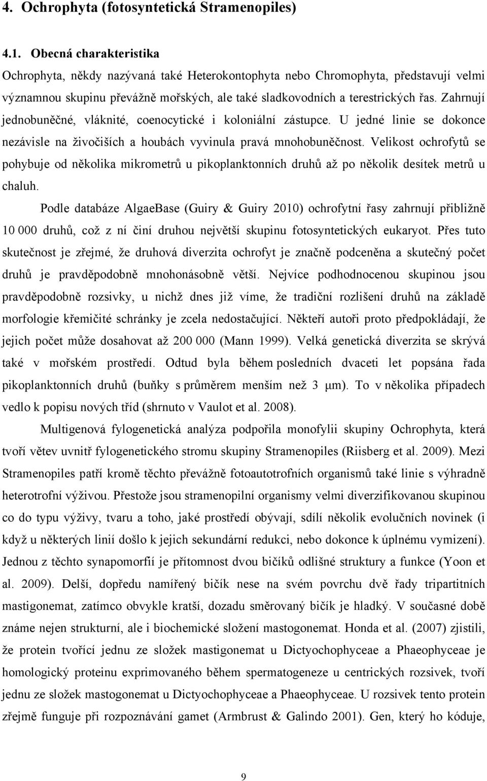 Zahrnují jednobuněčné, vláknité, coenocytické i koloniální zástupce. U jedné linie se dokonce nezávisle na živočiších a houbách vyvinula pravá mnohobuněčnost.