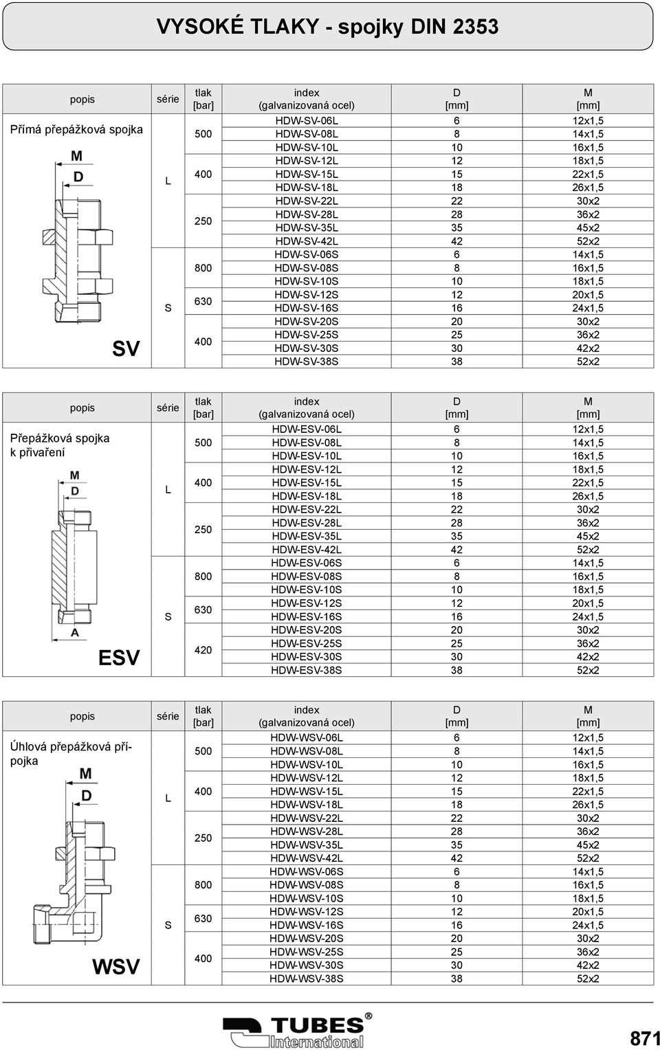 přivaření EV HW-EV-06 6 12x1,5 HW-EV-08 8 14x1,5 HW-EV-10 10 16x1,5 HW-EV-12 12 18x1,5 HW-EV-15 15 22x1,5 HW-EV-18 18 26x1,5 HW-EV-22 22 30x2 HW-EV-28 28 36x2 HW-EV-35 35 45x2 HW-EV-42 42 52x2