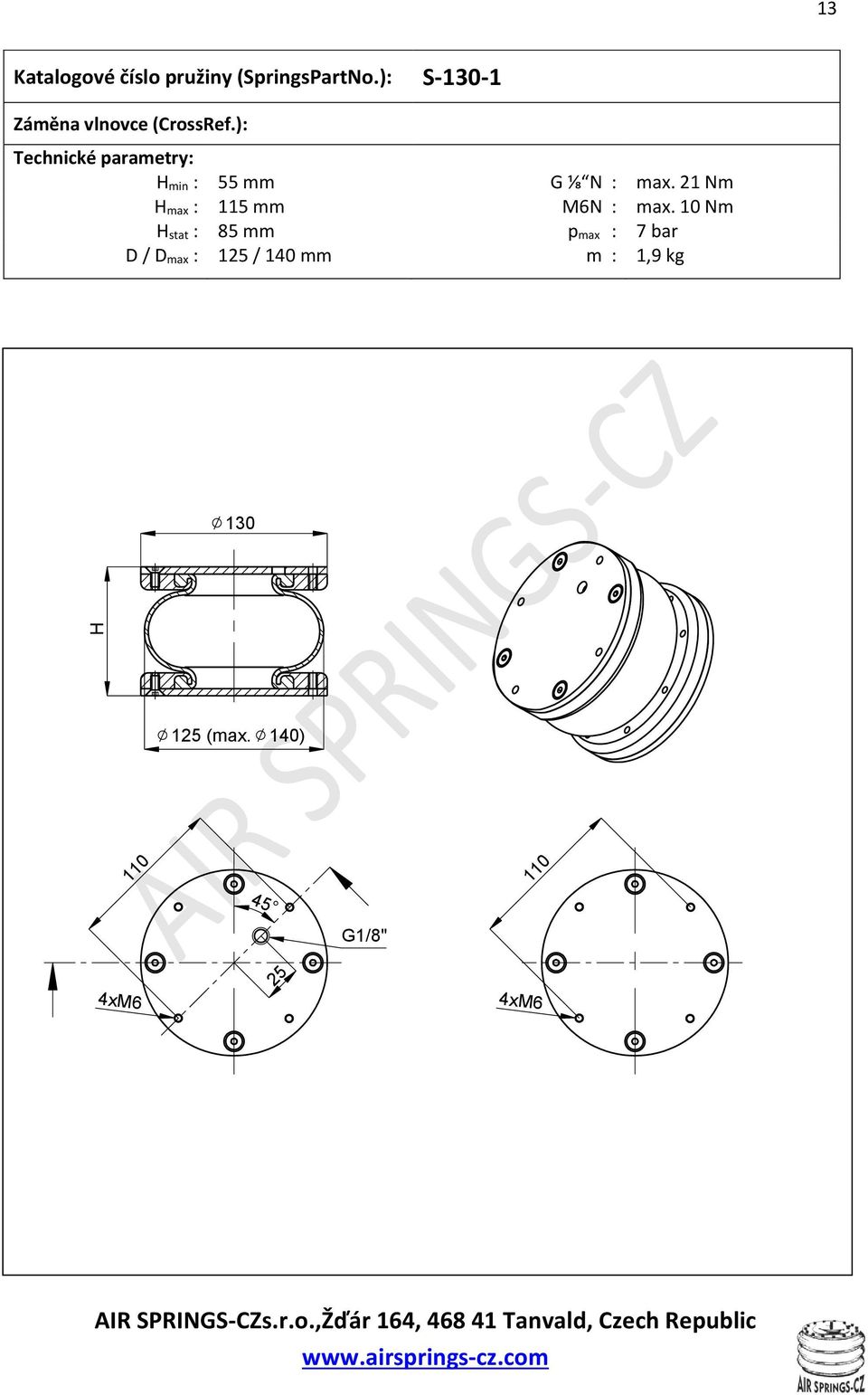 21 Nm max : 115 mm M6N : max.