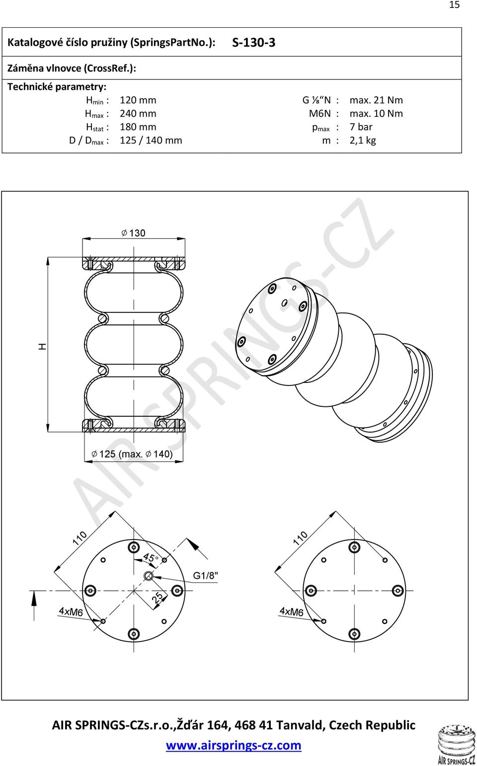 21 Nm max : 240 mm M6N : max.