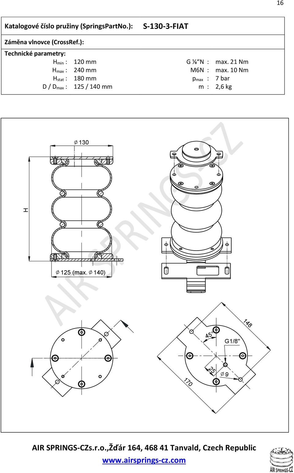 21 Nm max : 240 mm M6N : max.