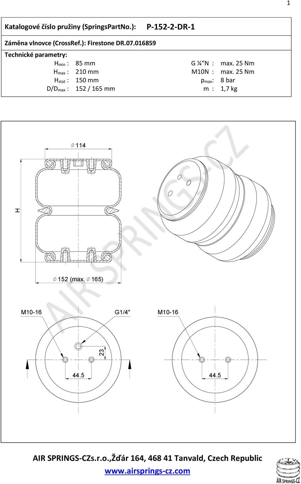 25 Nm max : 210 mm M10N : max.