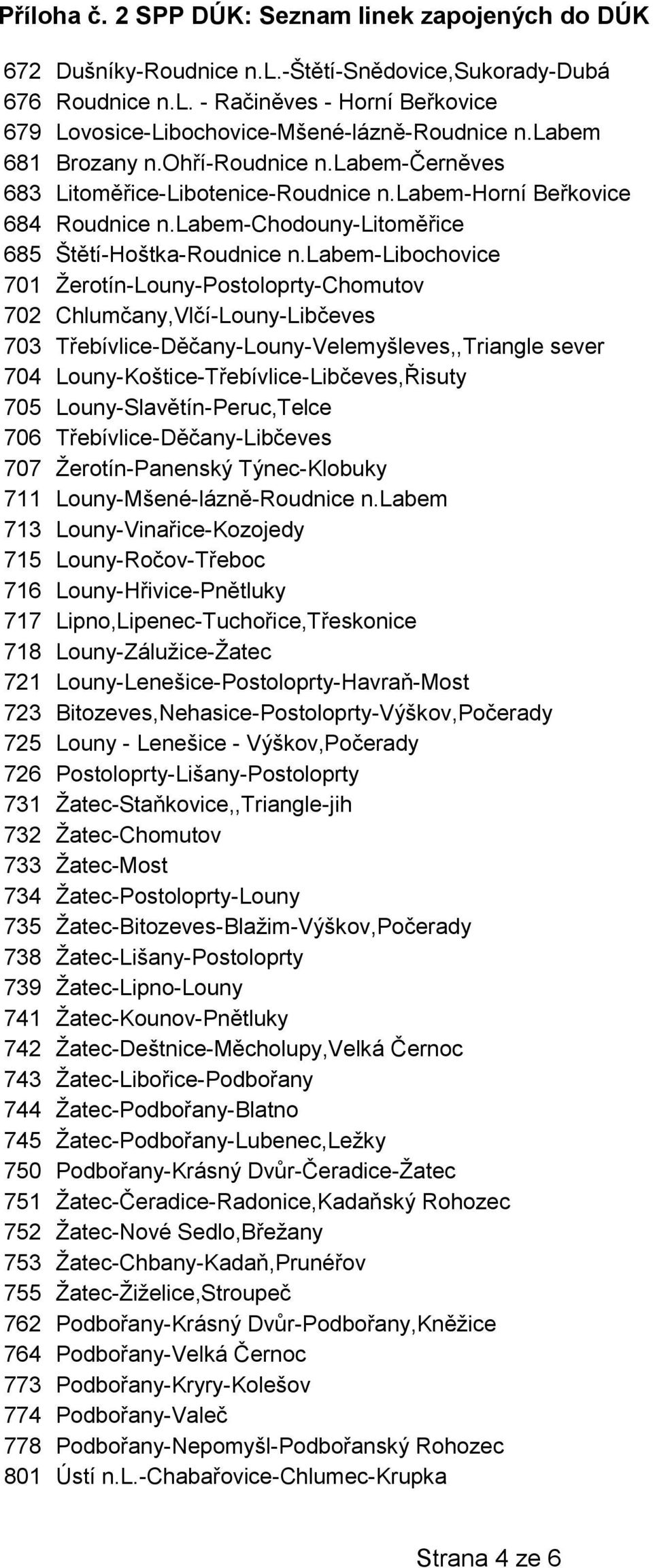 labem-libochovice 701 Žerotín-Louny-Postoloprty-Chomutov 702 Chlumčany,Vlčí-Louny-Libčeves 703 Třebívlice-Děčany-Louny-Velemyšleves,,Triangle sever 704 Louny-Koštice-Třebívlice-Libčeves,Řisuty 705