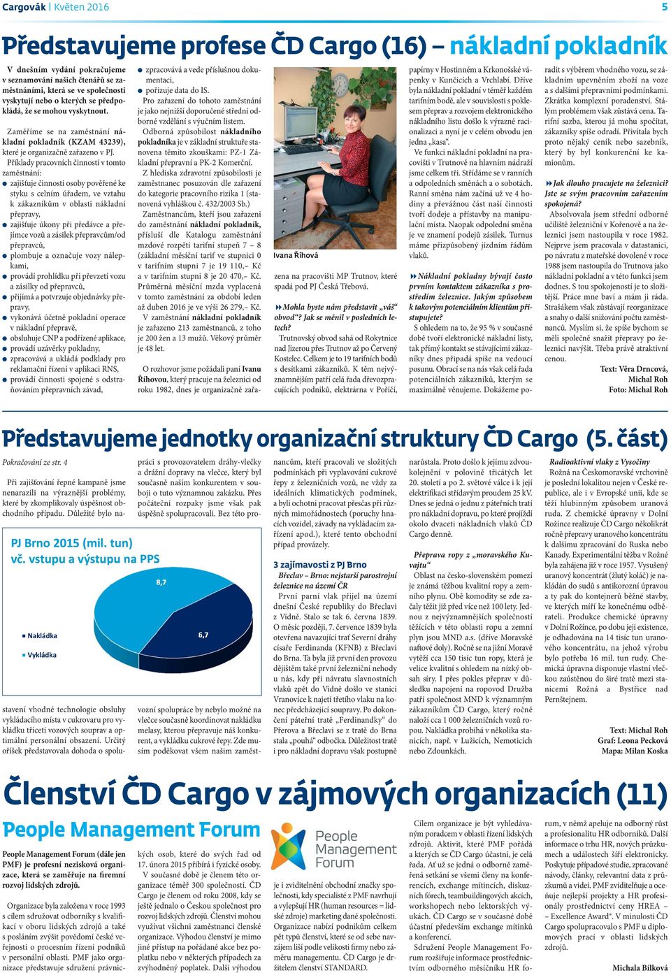 Příklady pracovních činností v tomto zaměstnání: l zajišťuje činnosti osoby pověřené ke styku s celním úřadem, ve vztahu k zákazníkům v oblasti nákladní přepravy, l zajišťuje úkony při předávce a