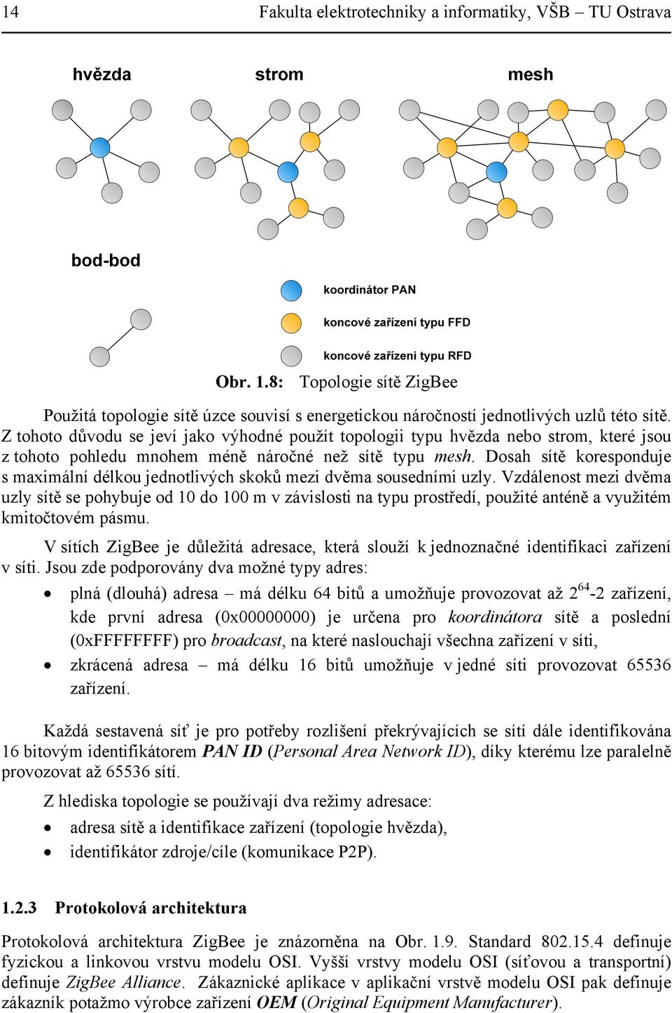 Dosah sítě koresponduje s maximální délkou jednotlivých skoků mezi dvěma sousedními uzly.