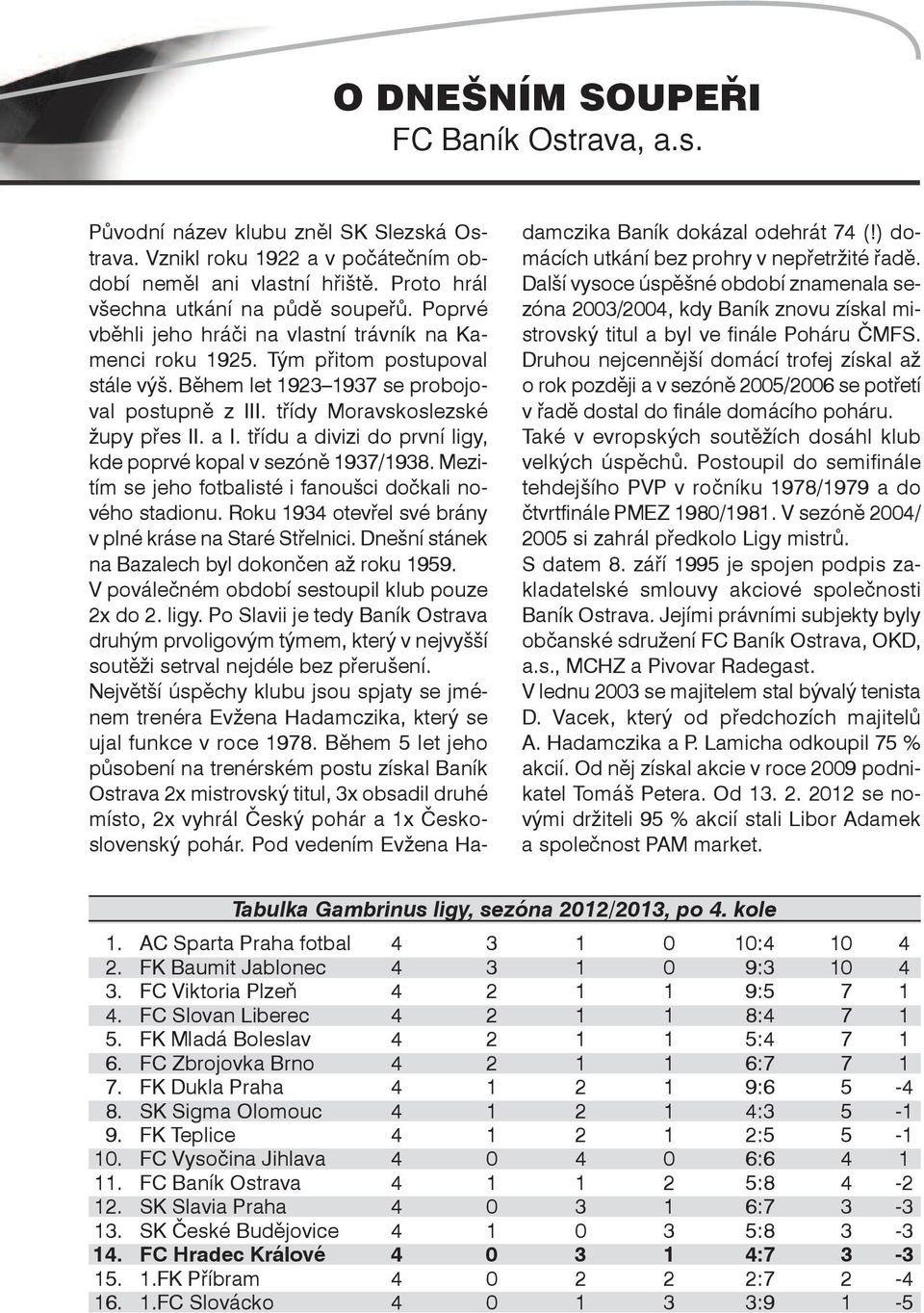 třídu a divizi do první ligy, kde poprvé kopal v sezóně 1937/1938. Mezitím se jeho fotbalisté i fanoušci dočkali nového stadionu. Roku 1934 otevřel své brány v plné kráse na Staré Střelnici.