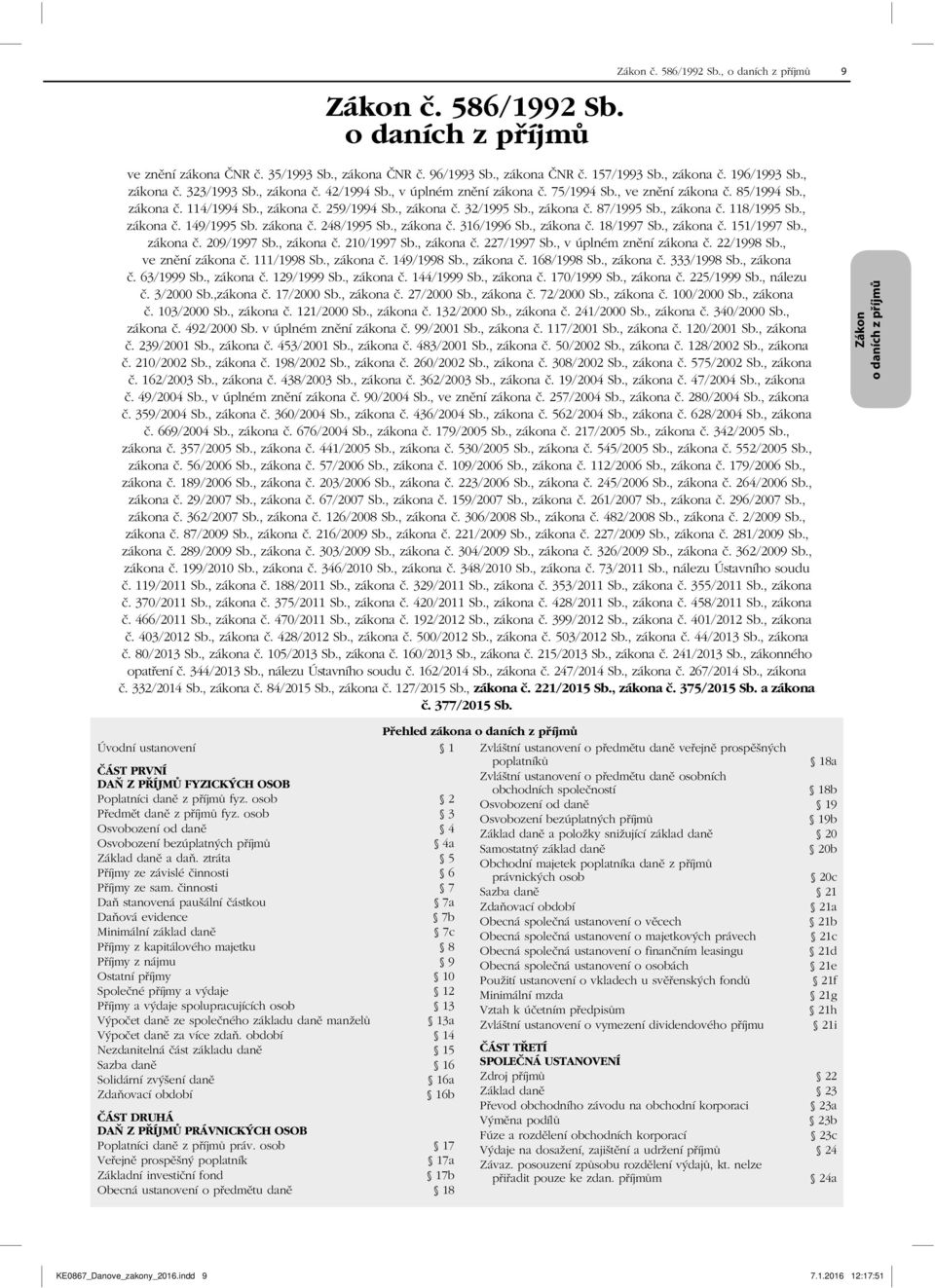 , zákona č. 118/1995 Sb., zákona č. 149/1995 Sb. zákona č. 248/1995 Sb., zákona č. 316/1996 Sb., zákona č. 18/1997 Sb., zákona č. 151/1997 Sb., zákona č. 209/1997 Sb., zákona č. 210/1997 Sb.