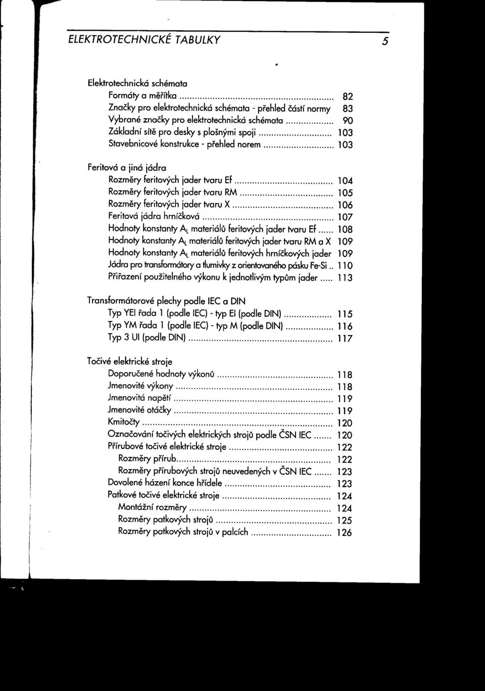 103 Stavebnicové konstrukce - pi'ehled norem 103 Feritová a jiná jádra Rozmery feritových jader tvaru Ef 104 Rozmery feritových jader tvaru RM 105 Rozmery feritových jader tvaru X 106 Feritová jádra