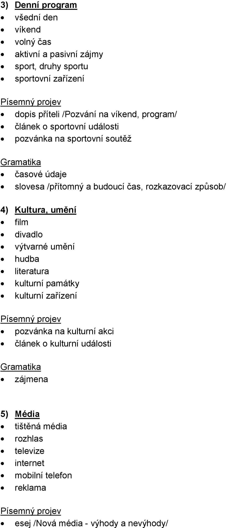 způsob/ 4) Kultura, umění film divadlo výtvarné umění hudba literatura kulturní památky kulturní zařízení pozvánka na kulturní akci