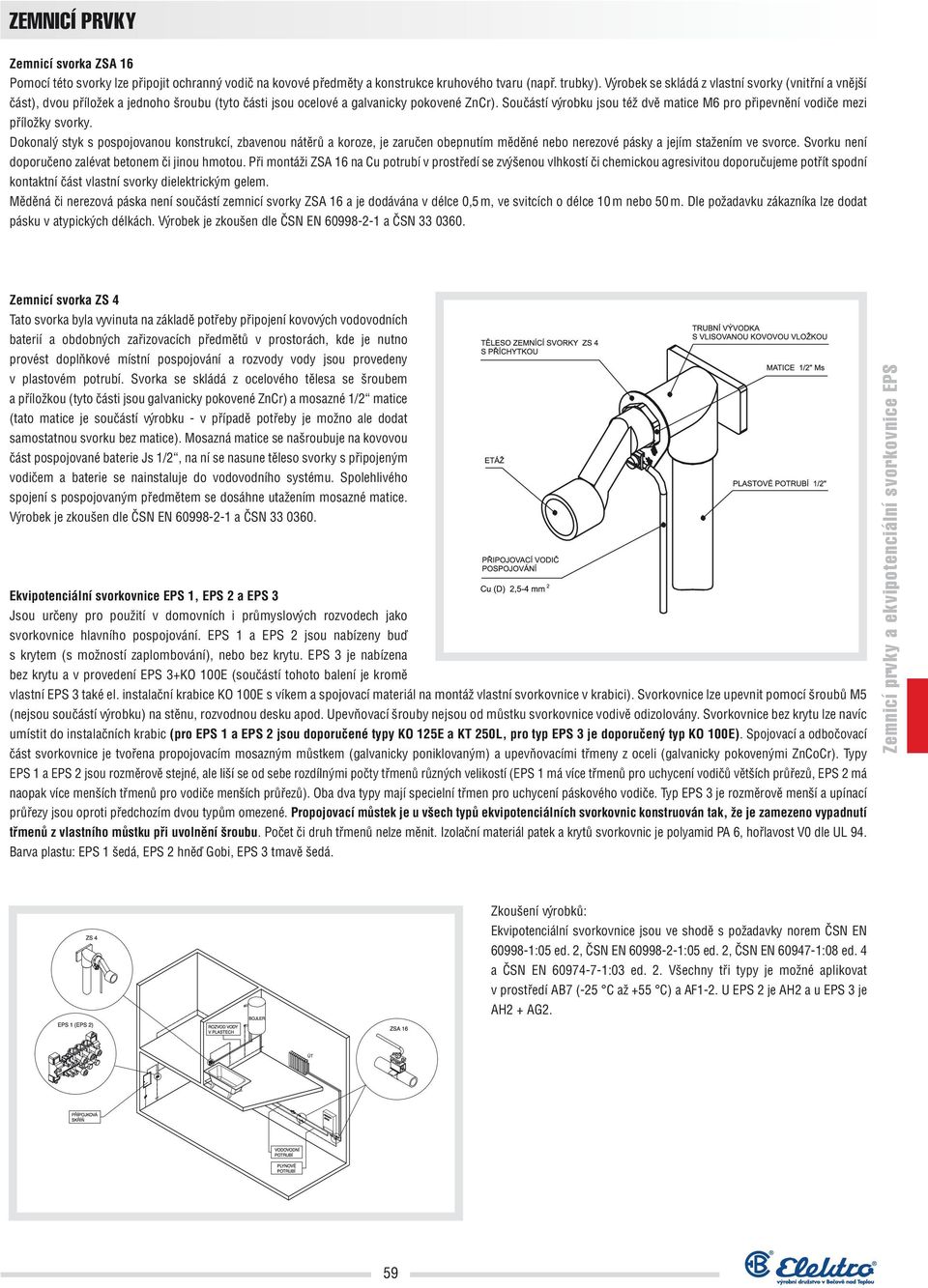 ZEMNICÍ PRVKY. Zemnicí prvky a ekvipotenciální svorkovnice EPS - PDF  Stažení zdarma