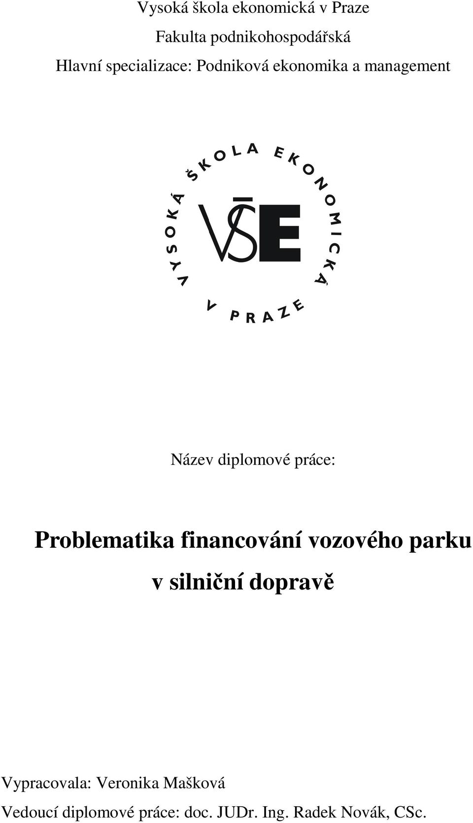 Problematika financování vozového parku v silniční dopravě