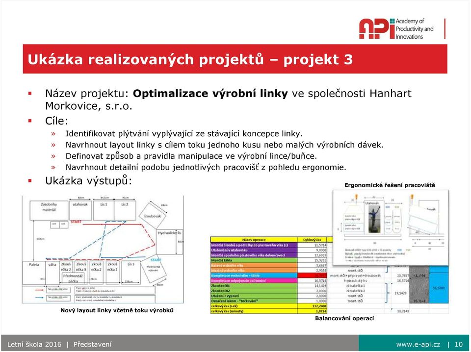 » Definovat způsob a pravidla manipulace ve výrobní lince/buňce.» Navrhnout detailní podobu jednotlivých pracovišť z pohledu ergonomie.