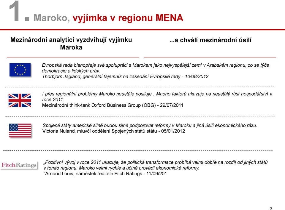 Thorbjorn Jagland, generální tajemník na zasedání Evropské rady - 10/08/2012 I přes regionální problémy Maroko neustále posiluje. Mnoho faktorů ukazuje na neustálý růst hospodářství v roce 2011.