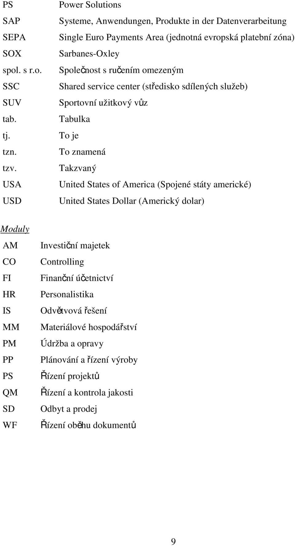 omezeným Shared service center (středisko sdílených služeb) Sportovní užitkový vůz Tabulka To je To znamená Takzvaný United States of America (Spojené státy americké) United
