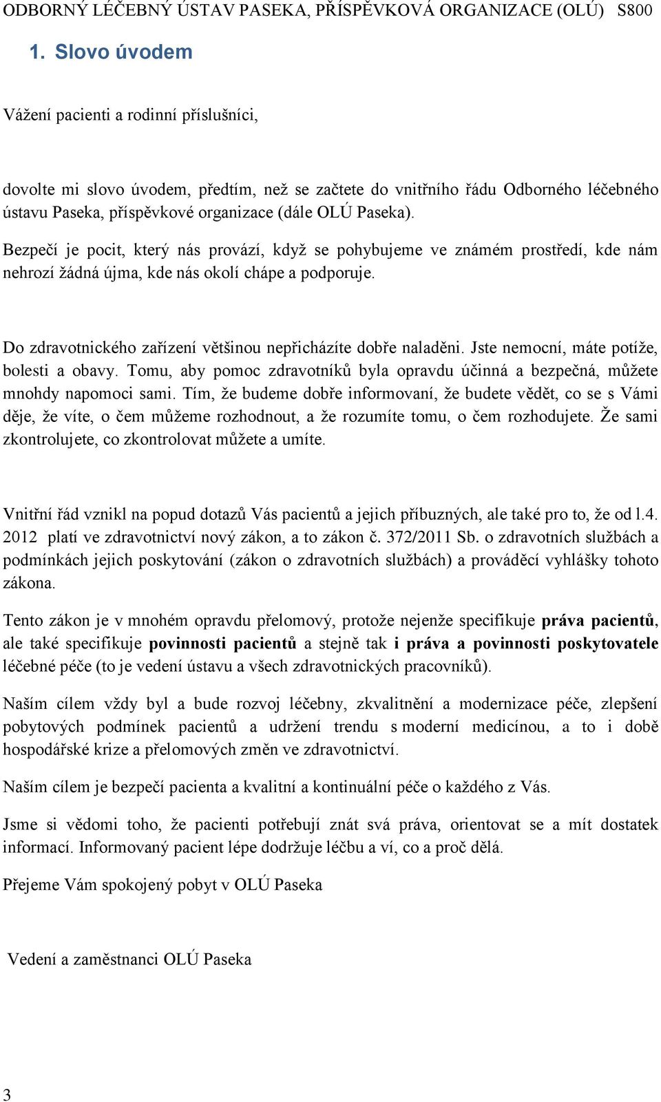 Vnitřní. řád. OLÚ Paseka,p.o. Paseka - PDF Free Download